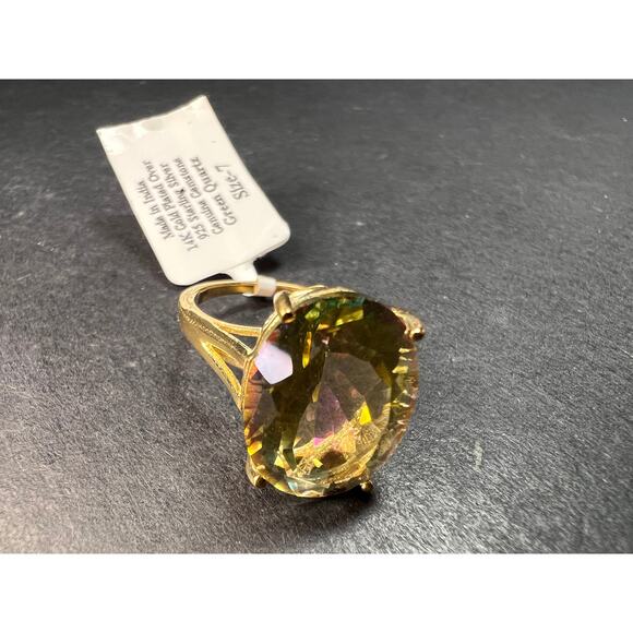 NEW Mystic Quartz ring in gold over sterling silver size 7 - Picture 10 of 16